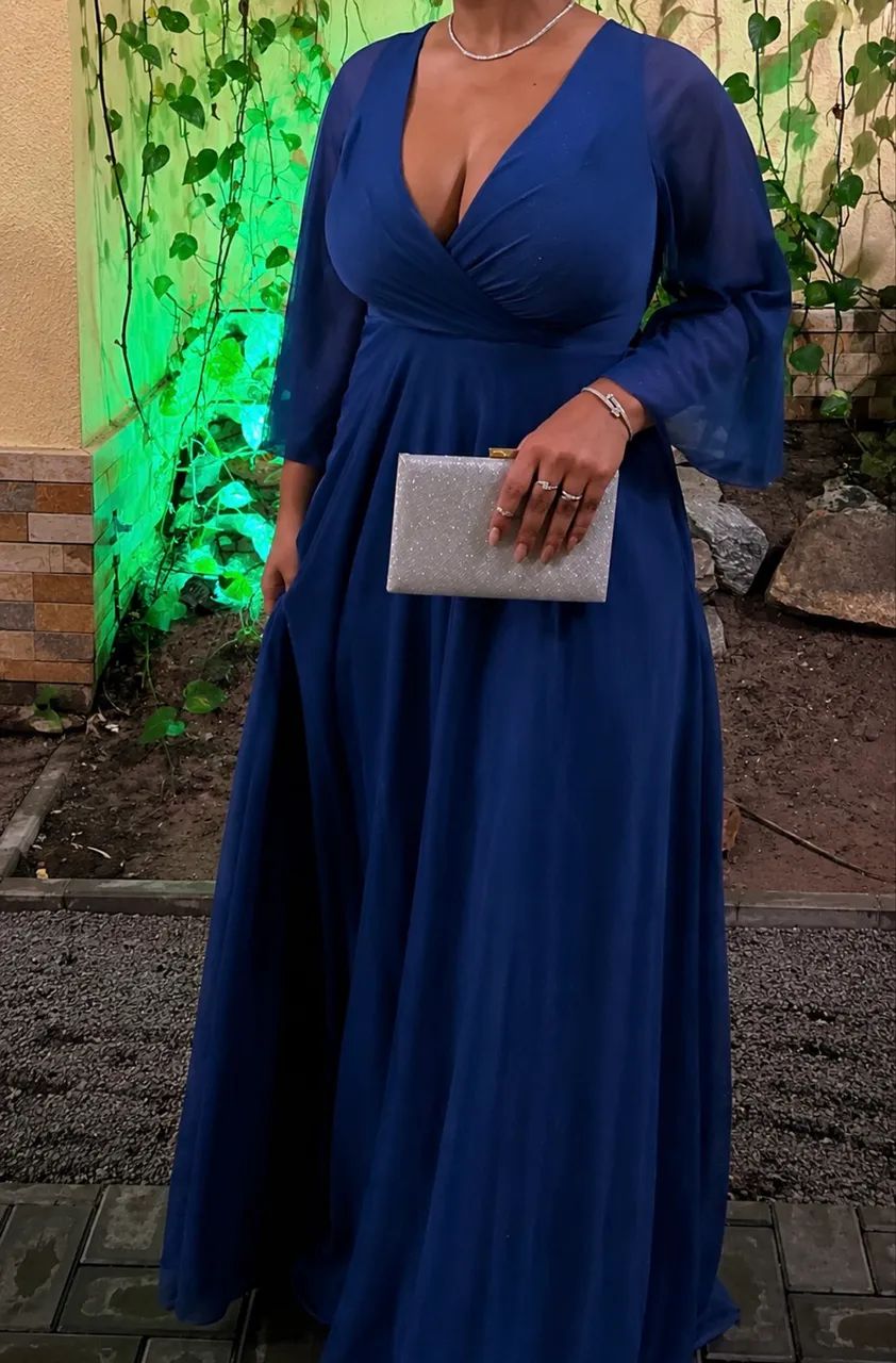 Vestido longo azul royal elegante  - Foto 2