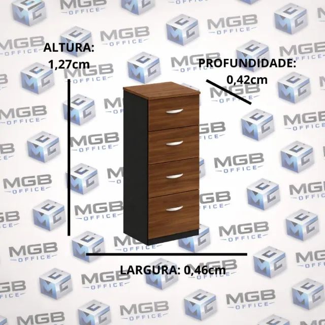 Arquivo com 4 Gavetas - 1,27x0,46x0,42cm - ENTREGAMOS DF E ENTORNO - Foto 2