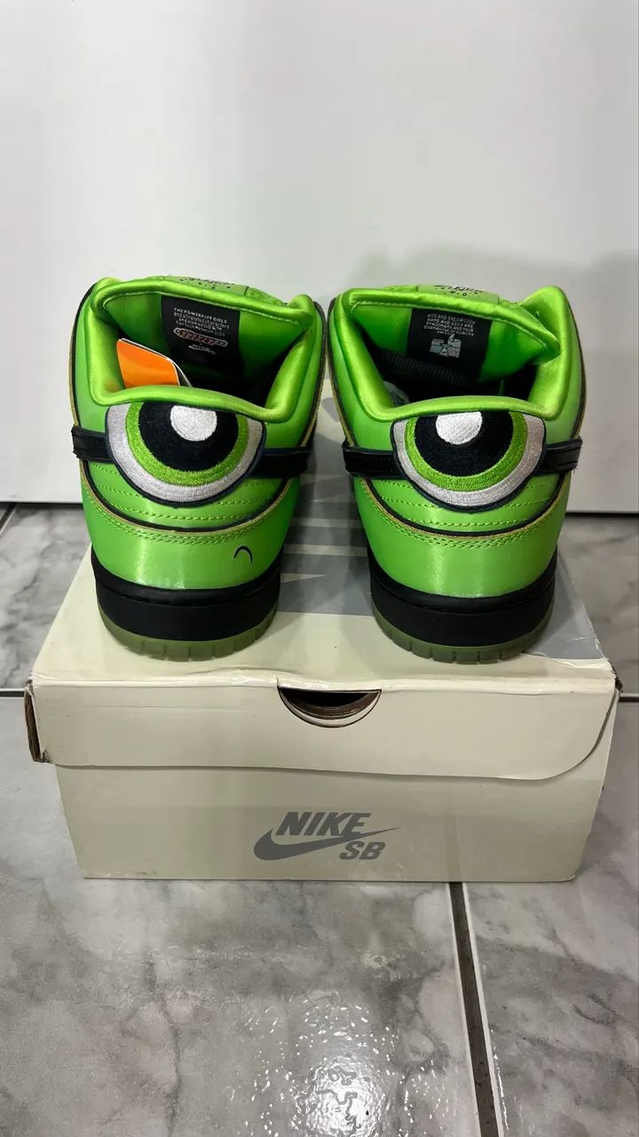 Tênis Nike Dunk Sb Power Puff Green - Foto 5