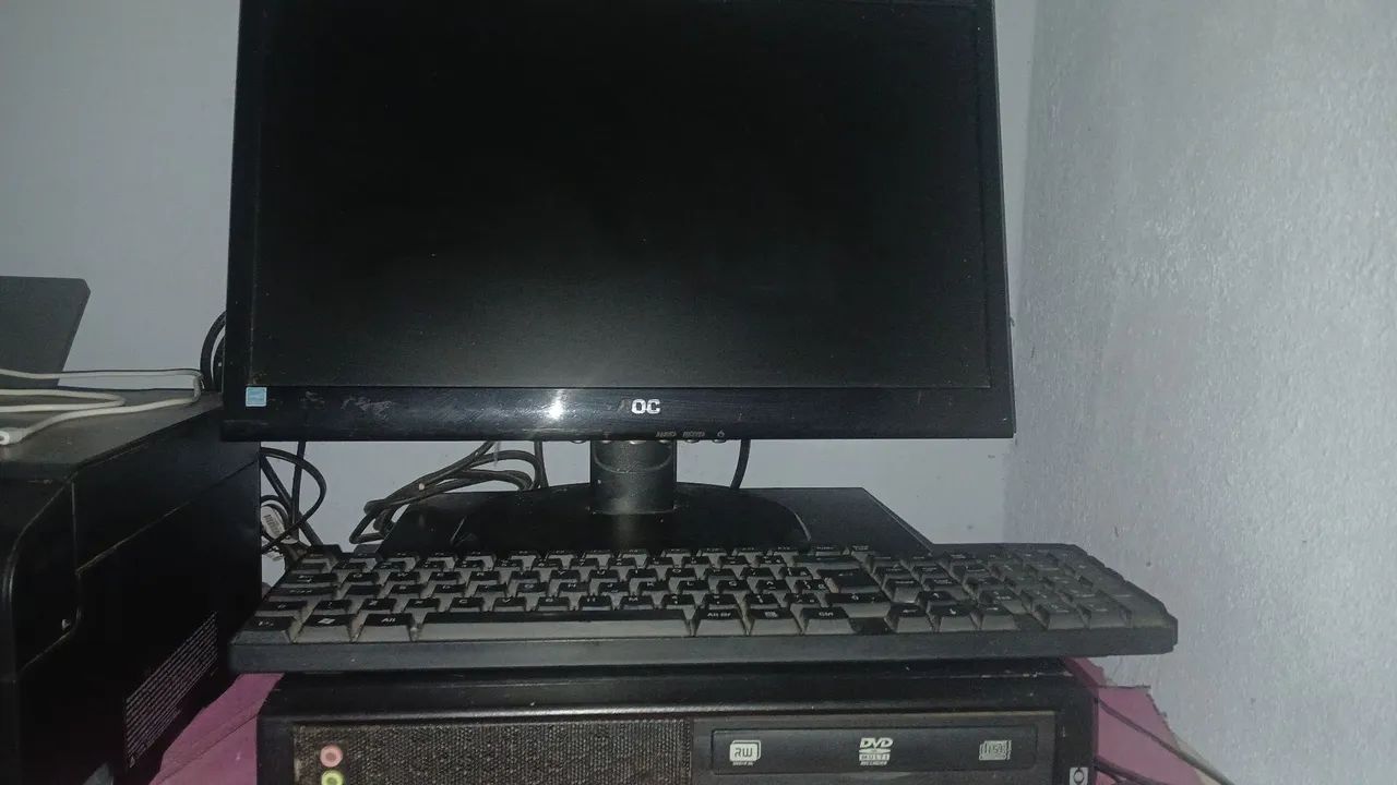 Monitor AOC + Gabinete Slim Completo + Teclado/mouse - Ótimo Preço - Foto 2