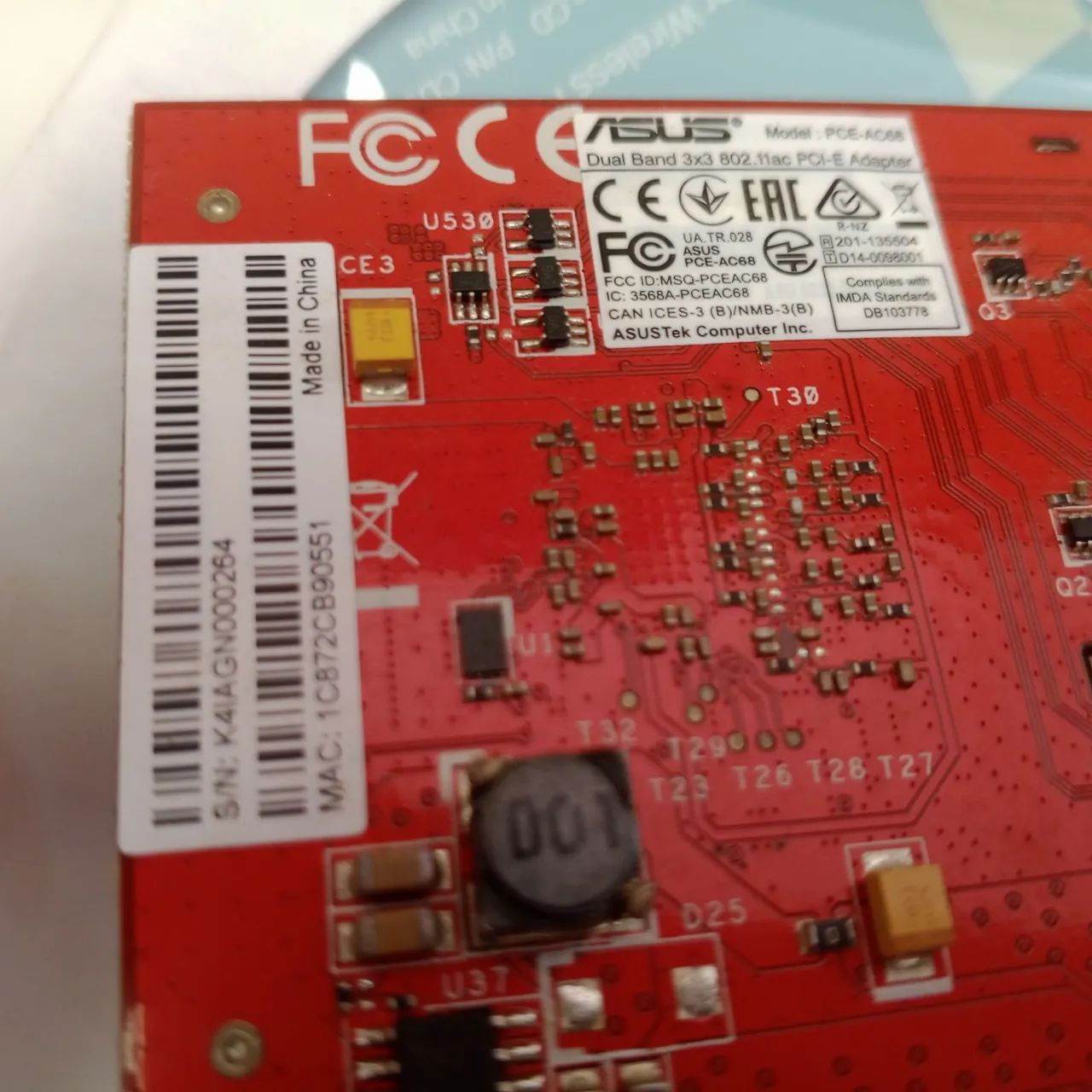Placa rede PCE AC 68 ASUS perfeito Funcionamento  - Foto 2