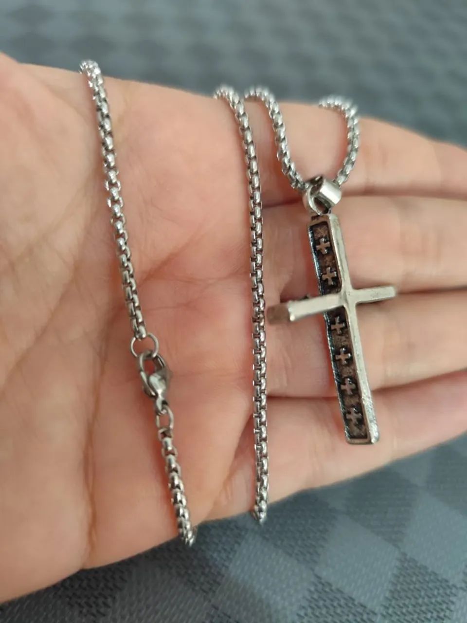 Cordão + Crucifixo Aço Inoxidável  - Foto 2