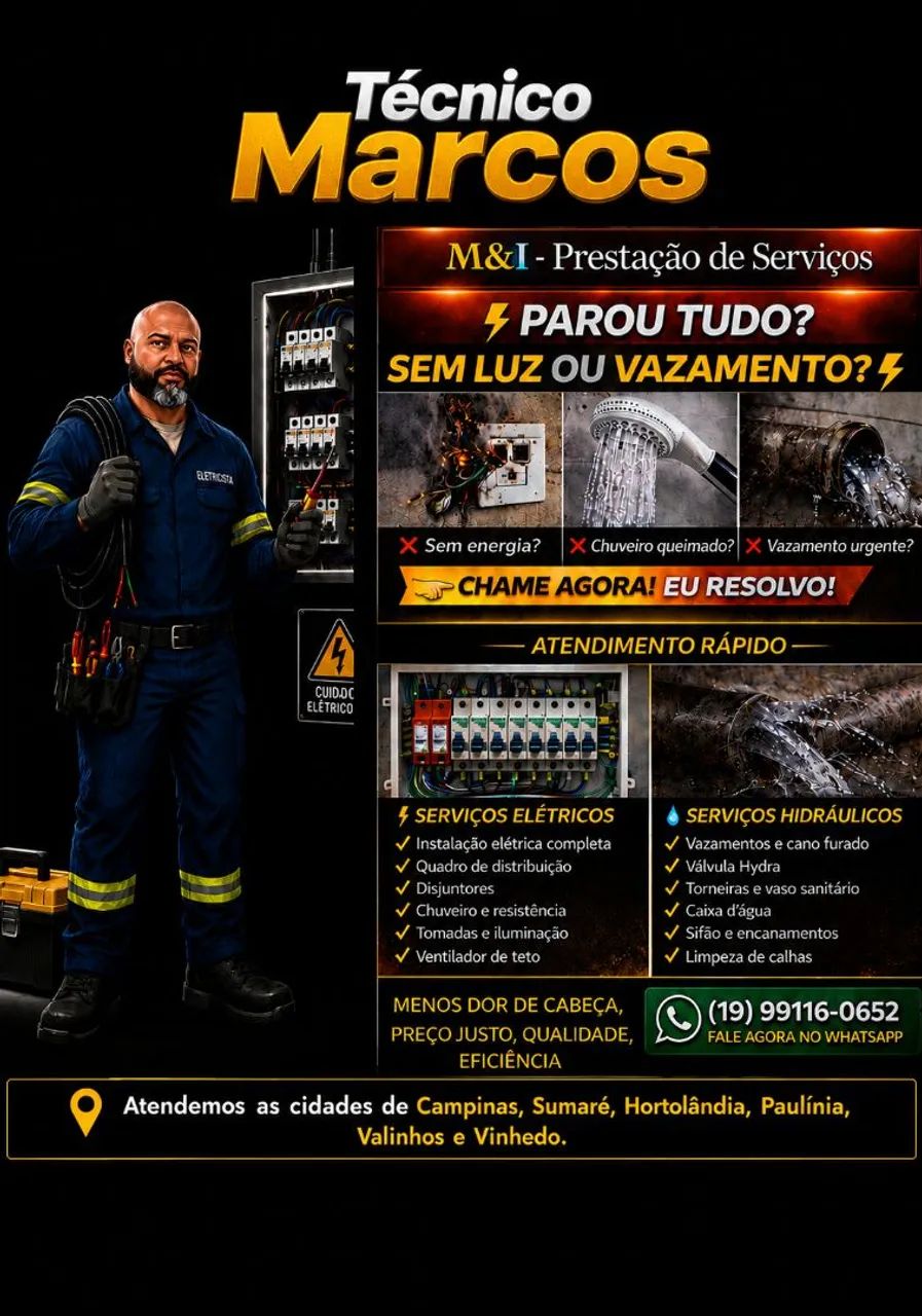 Manutenção elétrica e hidráulica 