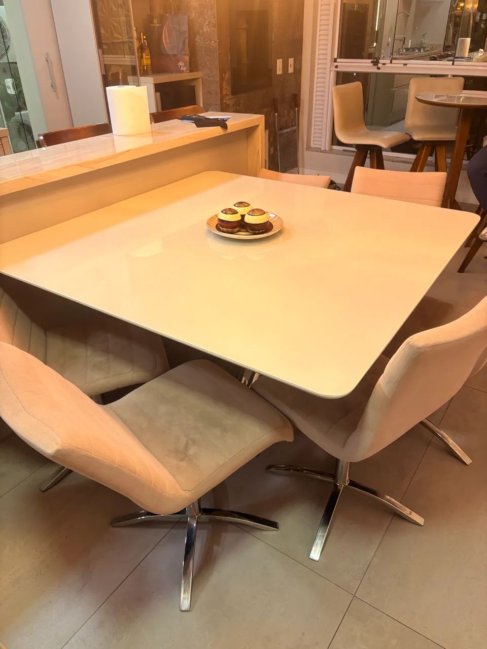 Mesa quadrada vidro 