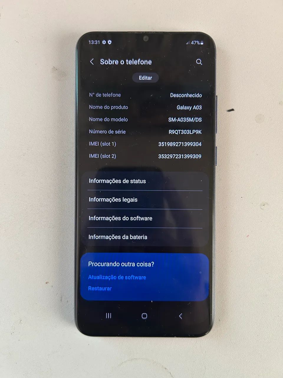 Samsung galaxy A03 dual chip 