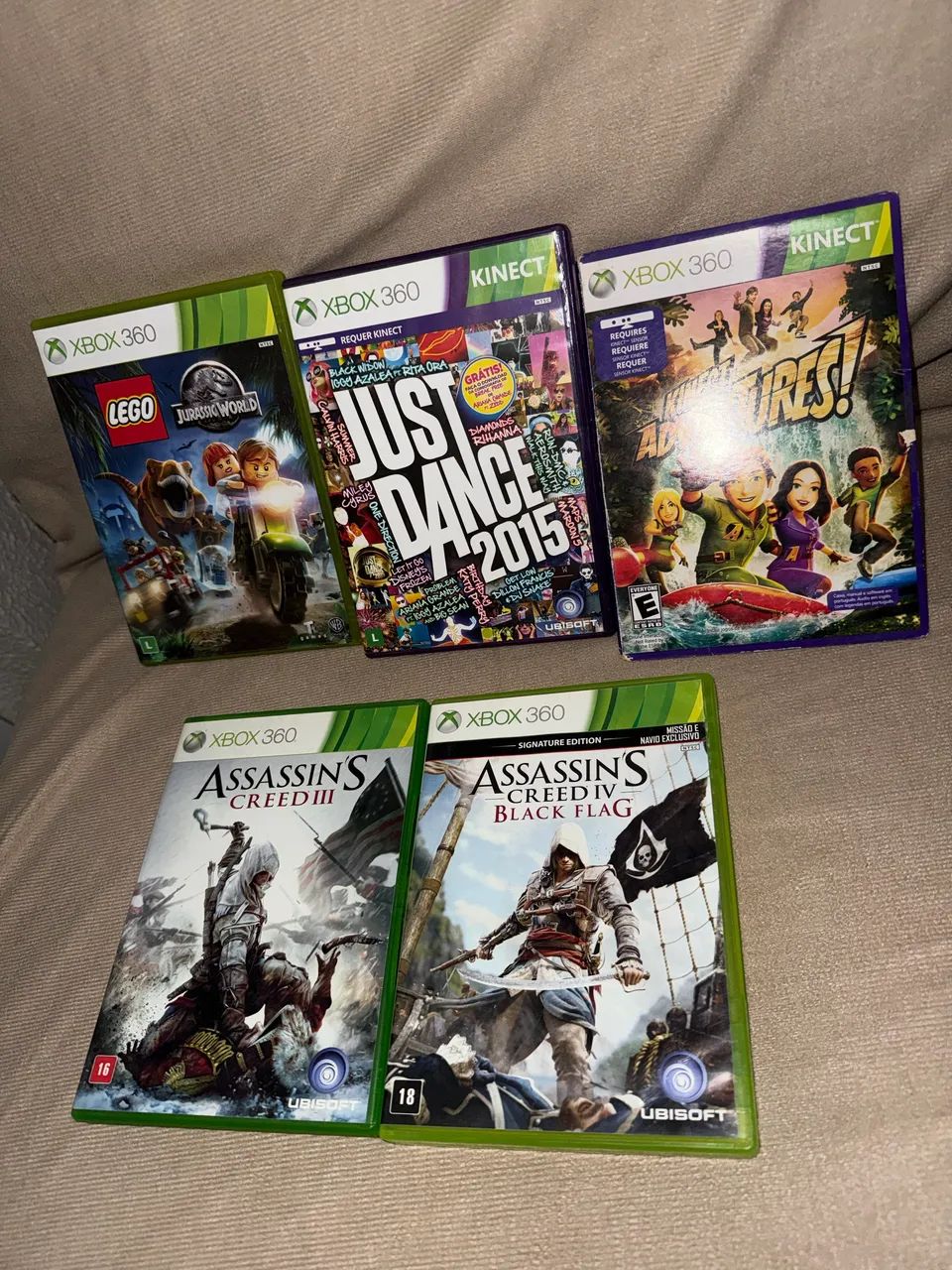 Xbox 360 slim com 2 controles + kinect + 5 jogos  - Foto 3