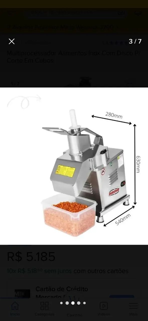 Multiprocessador Alimentos Inox Com Disco P/ Corte Em Cubos - Foto 4