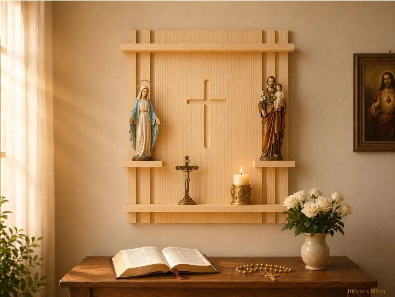 Oratório de Parede| Altar Católico Decorativo | Cantinho de Oração - Foto 4