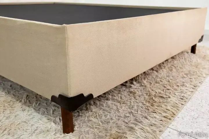 Base Box Casal Zeus Sued Bege 138X188  - Foto 2