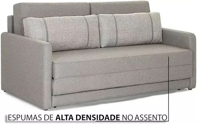Sofá Cama Herval Versátil Queen 1,76M - Linho cinza - Foto 4
