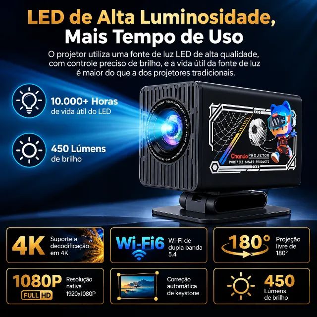 Mini Projetor A1 Android 4K Wifi Bluetooth - Foto 2