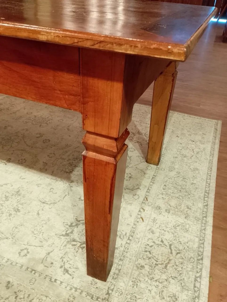 Mesa de jantar rústica de madeira maciça - Foto 2