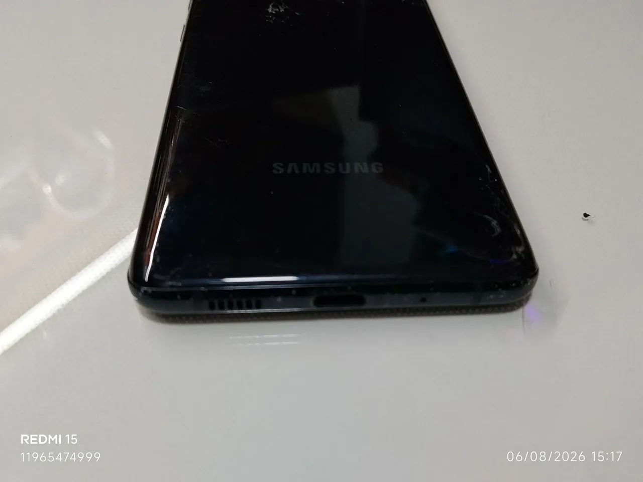S20 plus funcionando perfeitamente porem vidro quebrado  - Foto 5