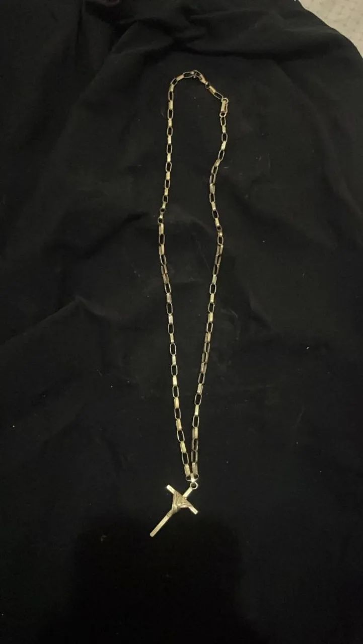 Cordão de prata banhado a ouro 10g