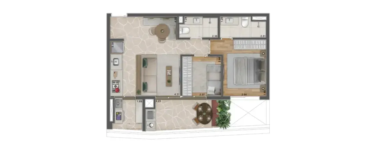 PLANTA 67m²