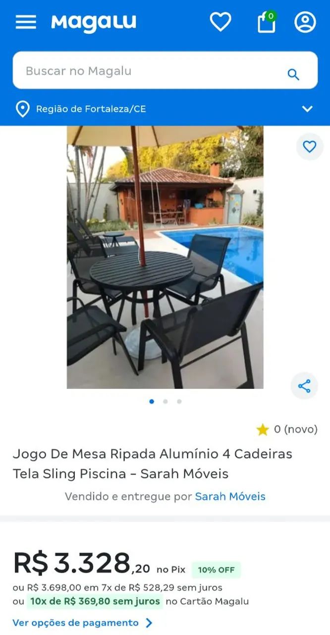 Mesa com 4 Cadeiras e Ombrelone - Foto 5