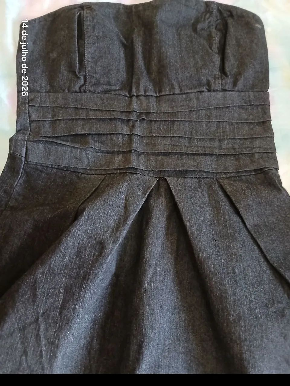 Vestido jeans tomara que caia Tam. 44 Marca: Pool - Foto 3