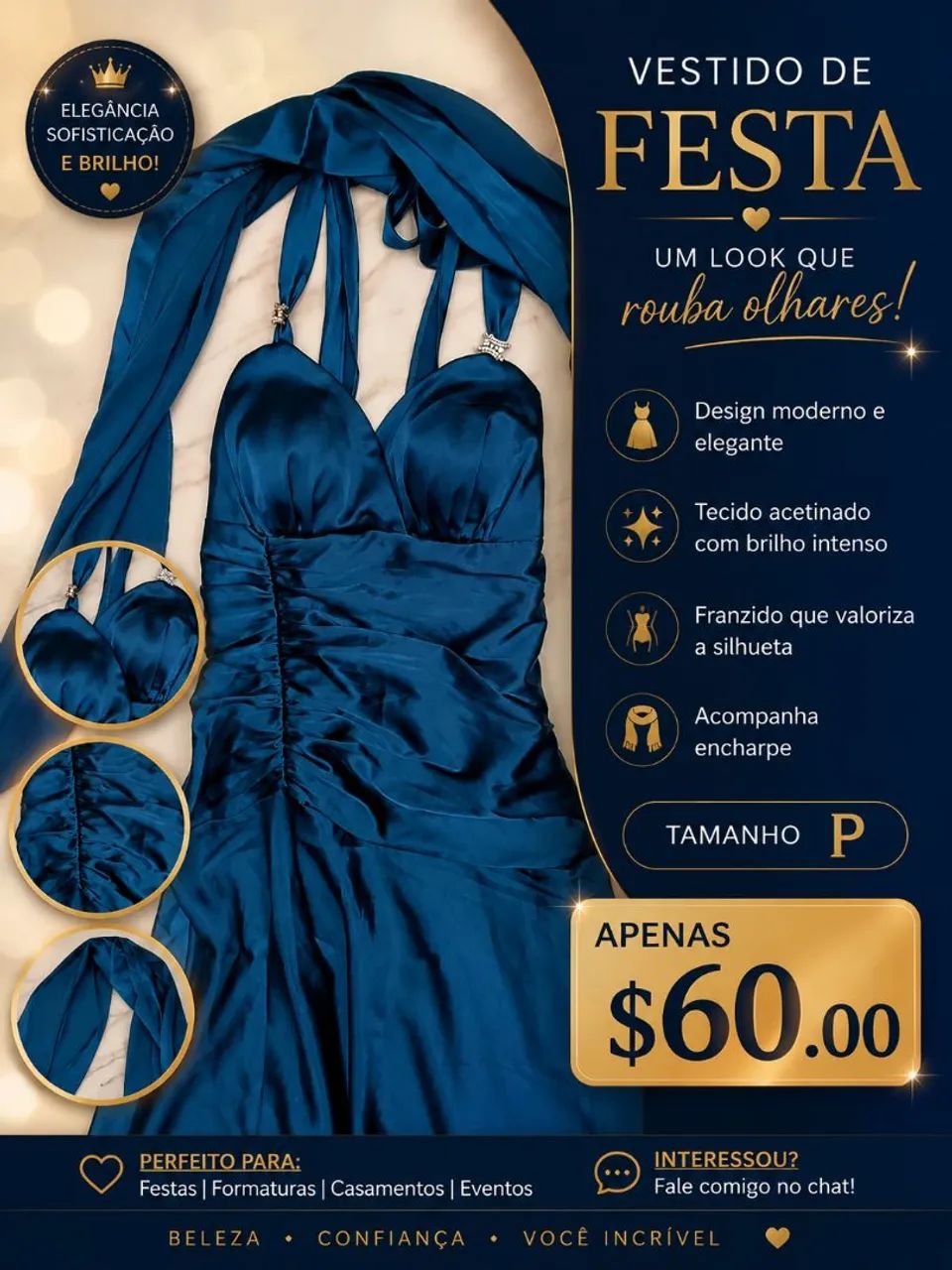Vestido de festa tam P 