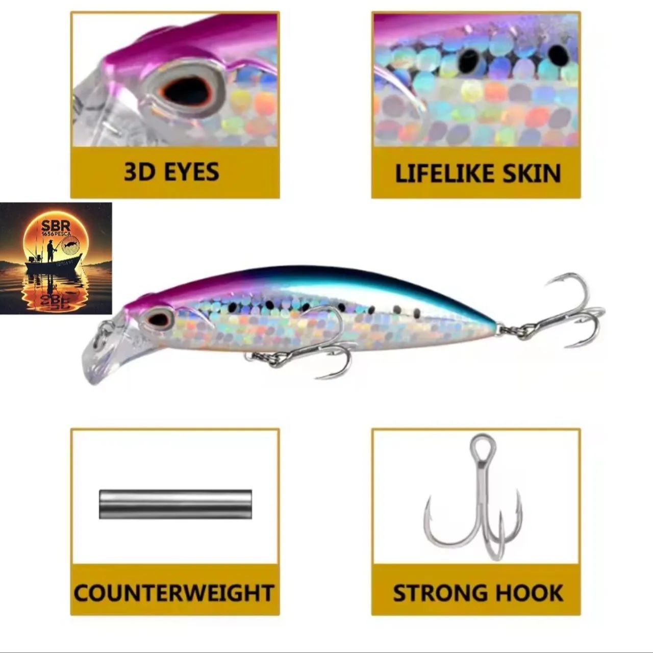 Isca artificial wobbler pesca - Foto 3