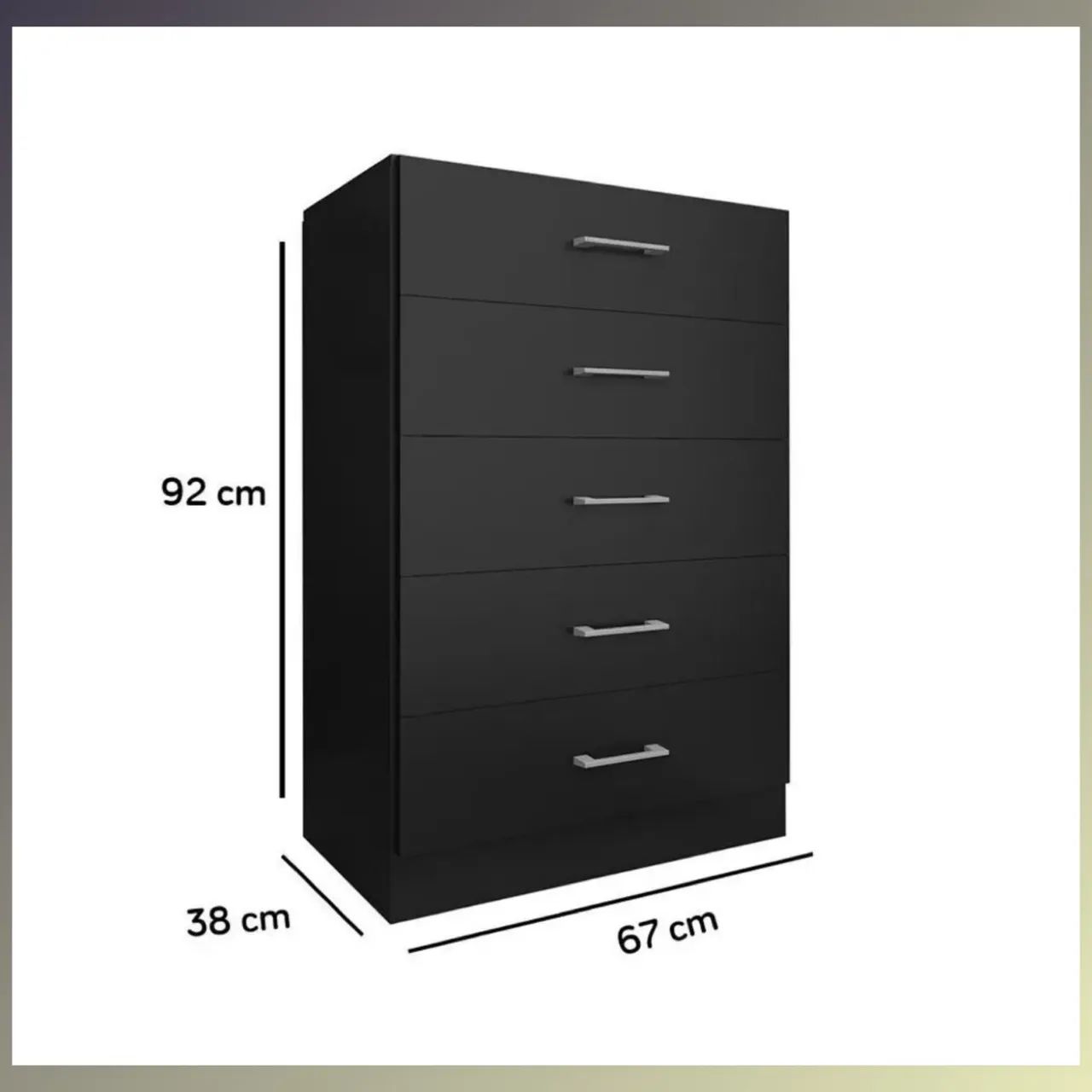 Cômoda com 5 gavetas preto - entrego  - Foto 2