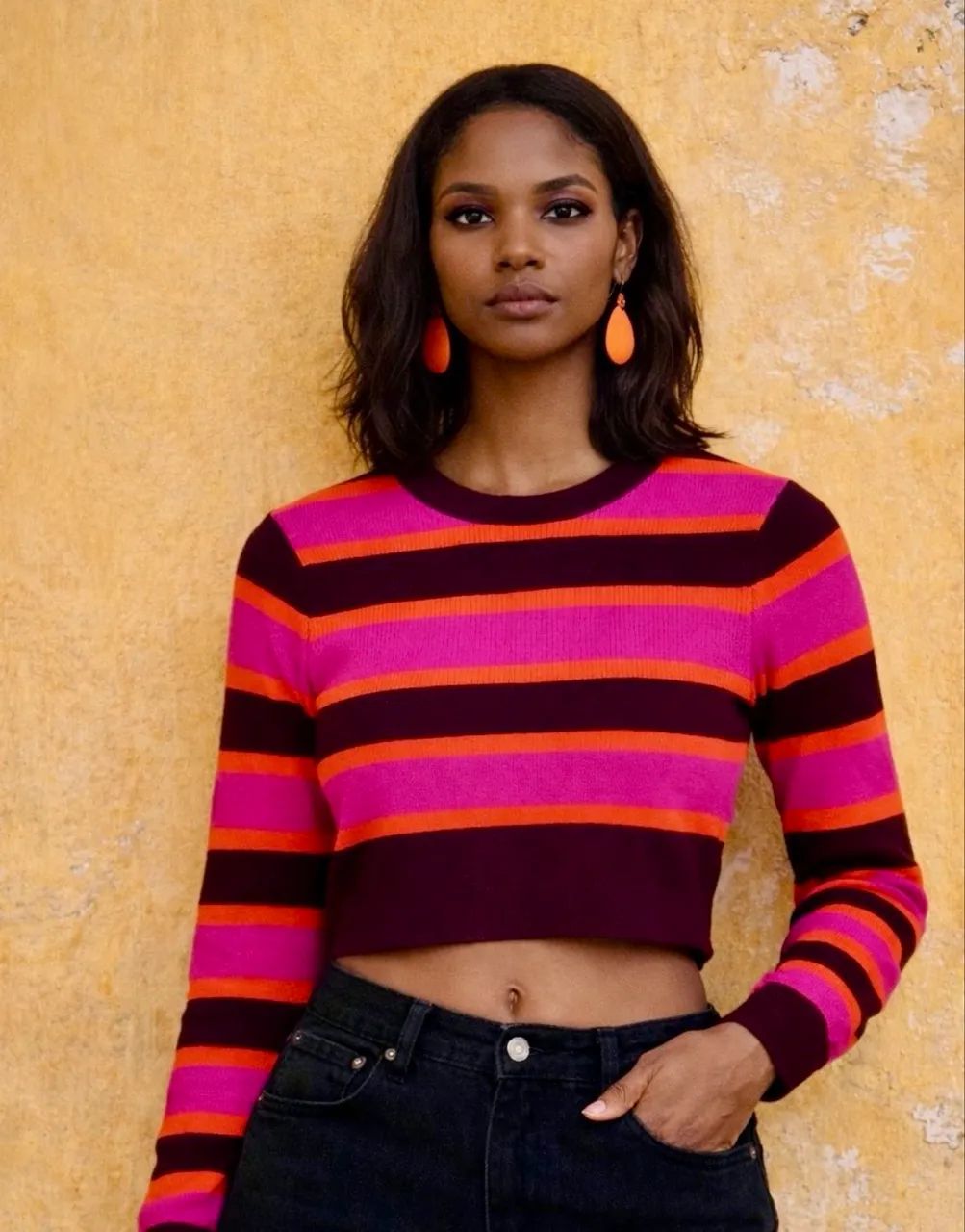 Blusa cropped listrada Zara original nova  - Foto 3