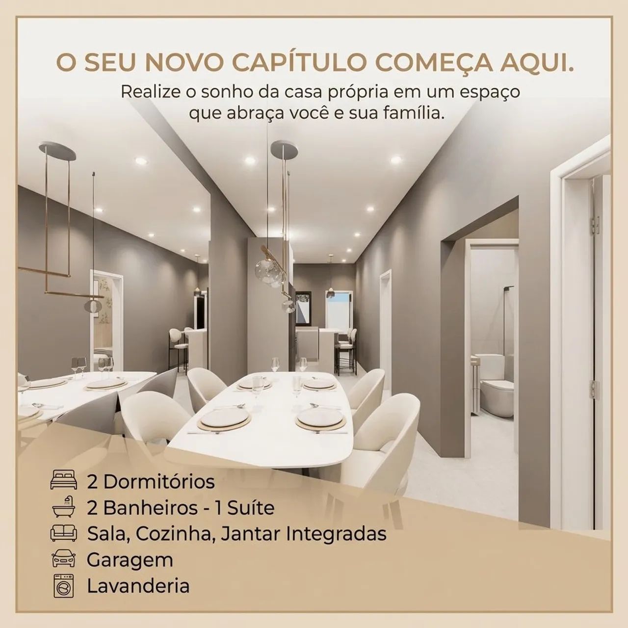 Casa Germinada 2 Quartos (1 Suíte) 59m² ? Pronta p/ Energia Solar e Carro Elétrico  - Foto 5