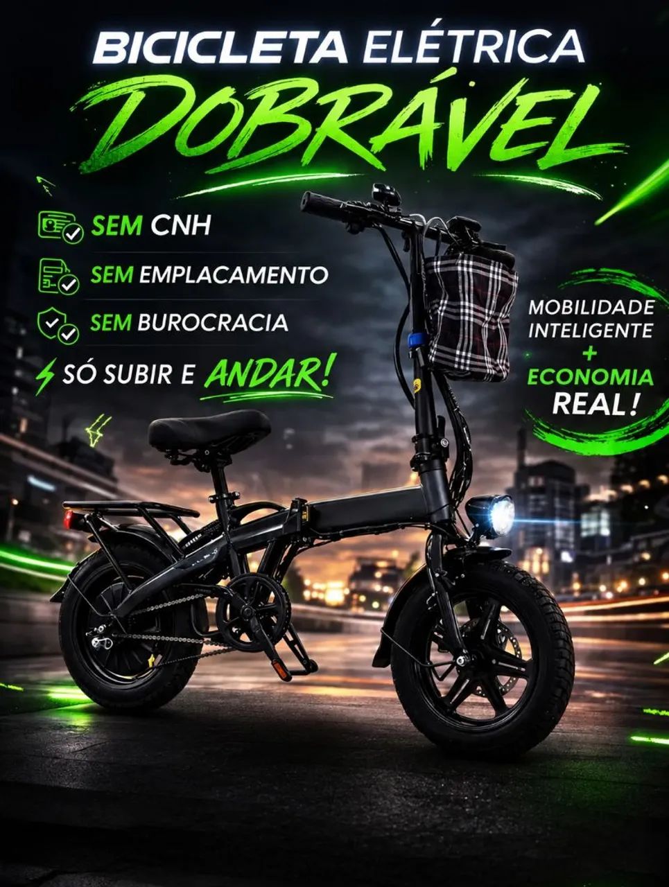 Bicicleta Elétrica Dobrável e Prática  - Foto 2