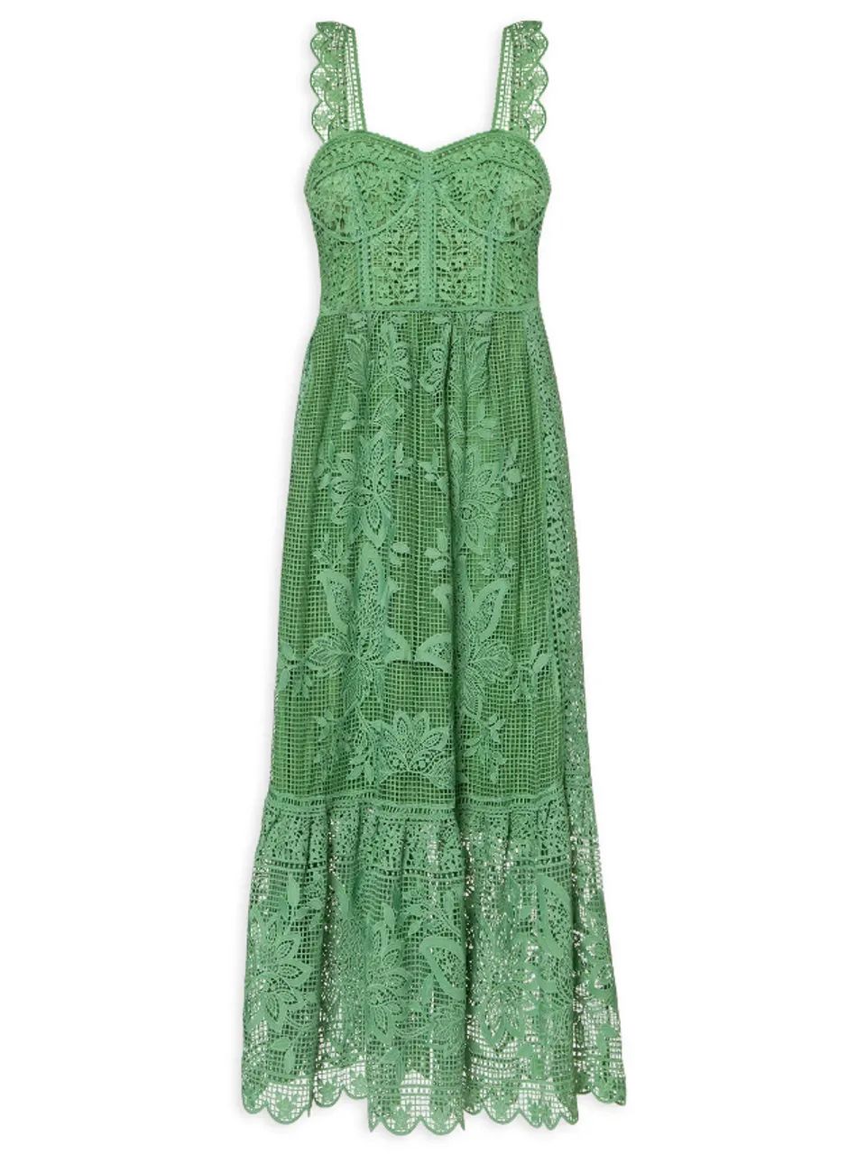 Vestido Guipure Ciranda De Cor Verde Farm - Foto 4