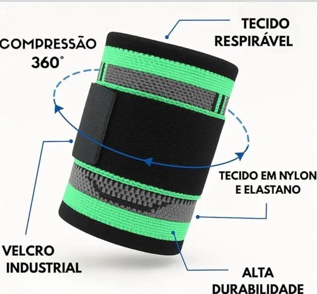 Munhequeira de Compressão para Punho e Pulso Ajustável com Velcro. - Foto 4