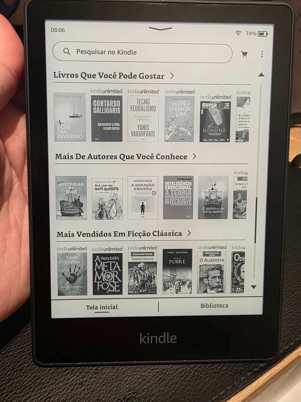Kindle Paperwhite com capa original 