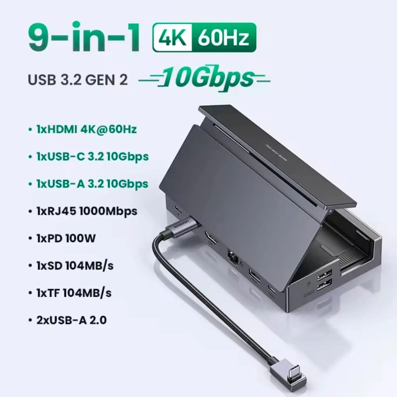 Dock Ugreen 4k60hz PD100w 9 em 1