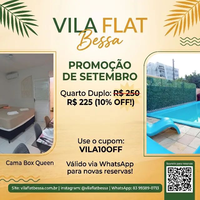 Vila Flat Bessa - Apt. Suíte com terraço - móbiliado
