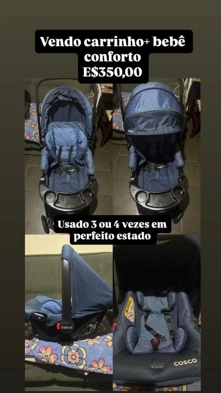 Carrinho e bebe conforto 