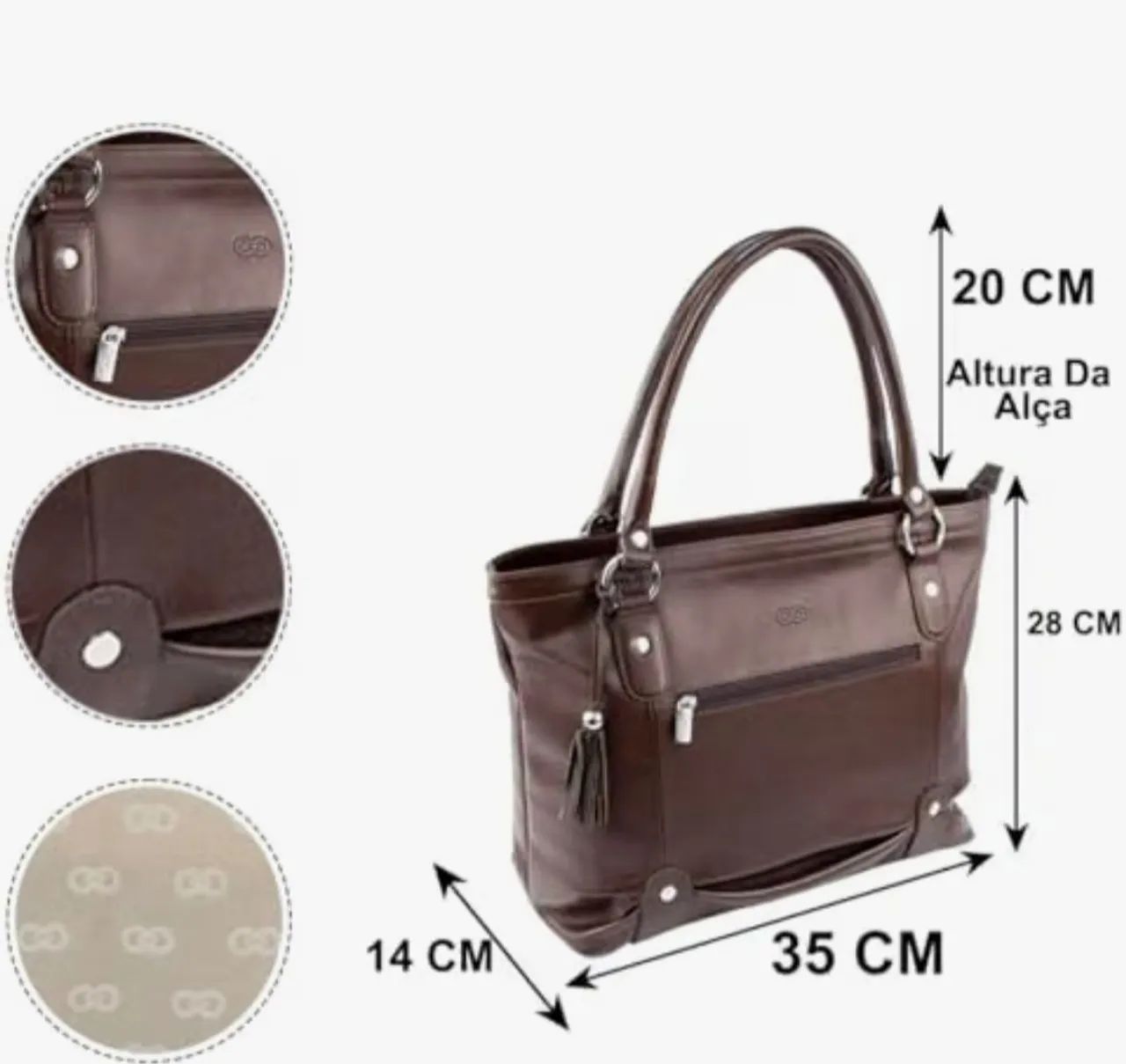 Bolsa de couro Galvani - Foto 3