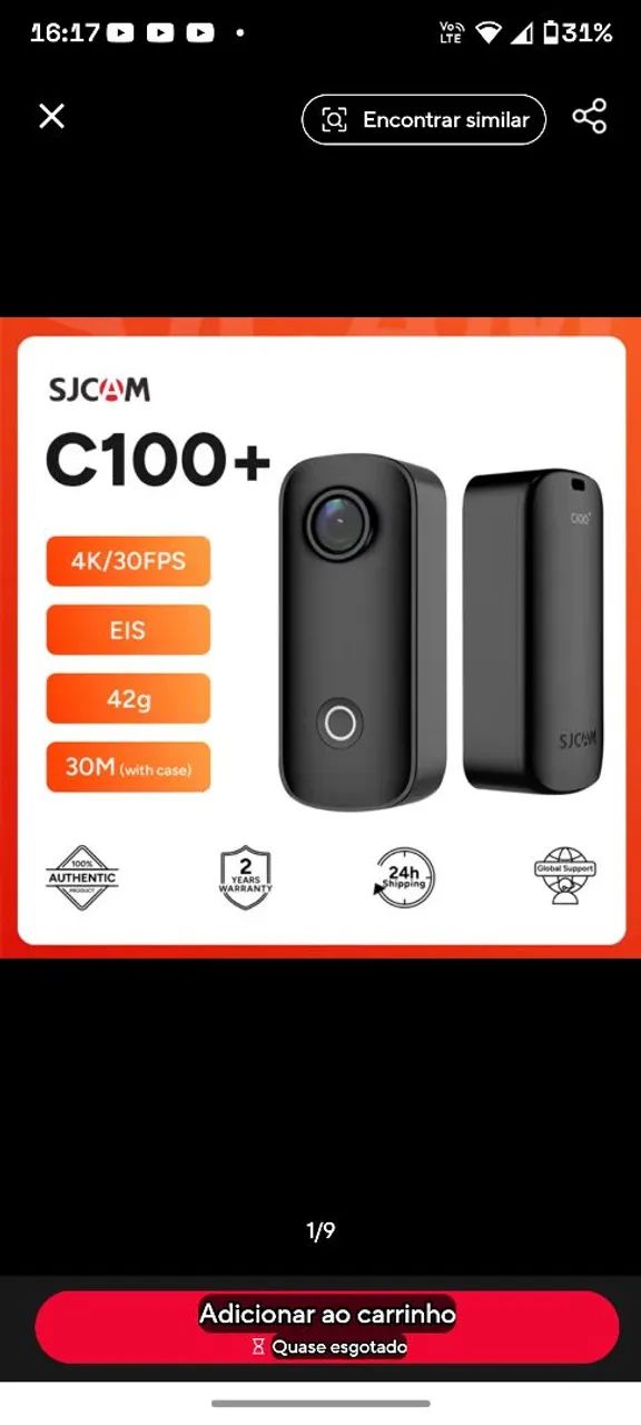 Camera de ação plus até 4 k