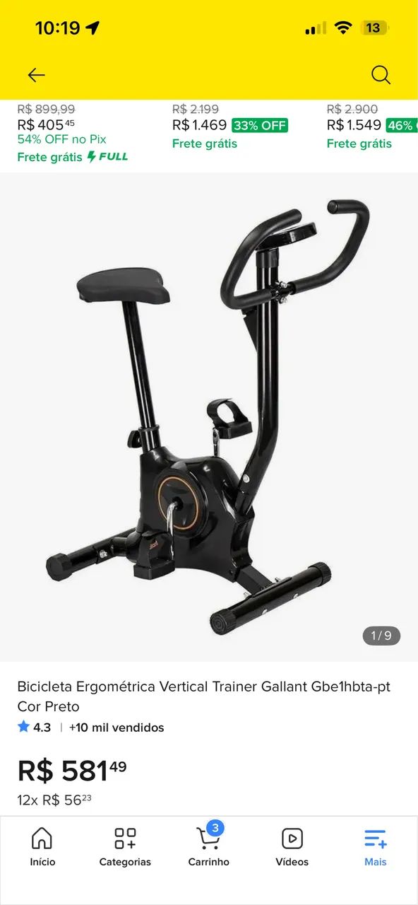 Bicicleta Ergométrica Vertical Trainer Gallant Gbe1hbta-pt Cor Preto - Foto 2