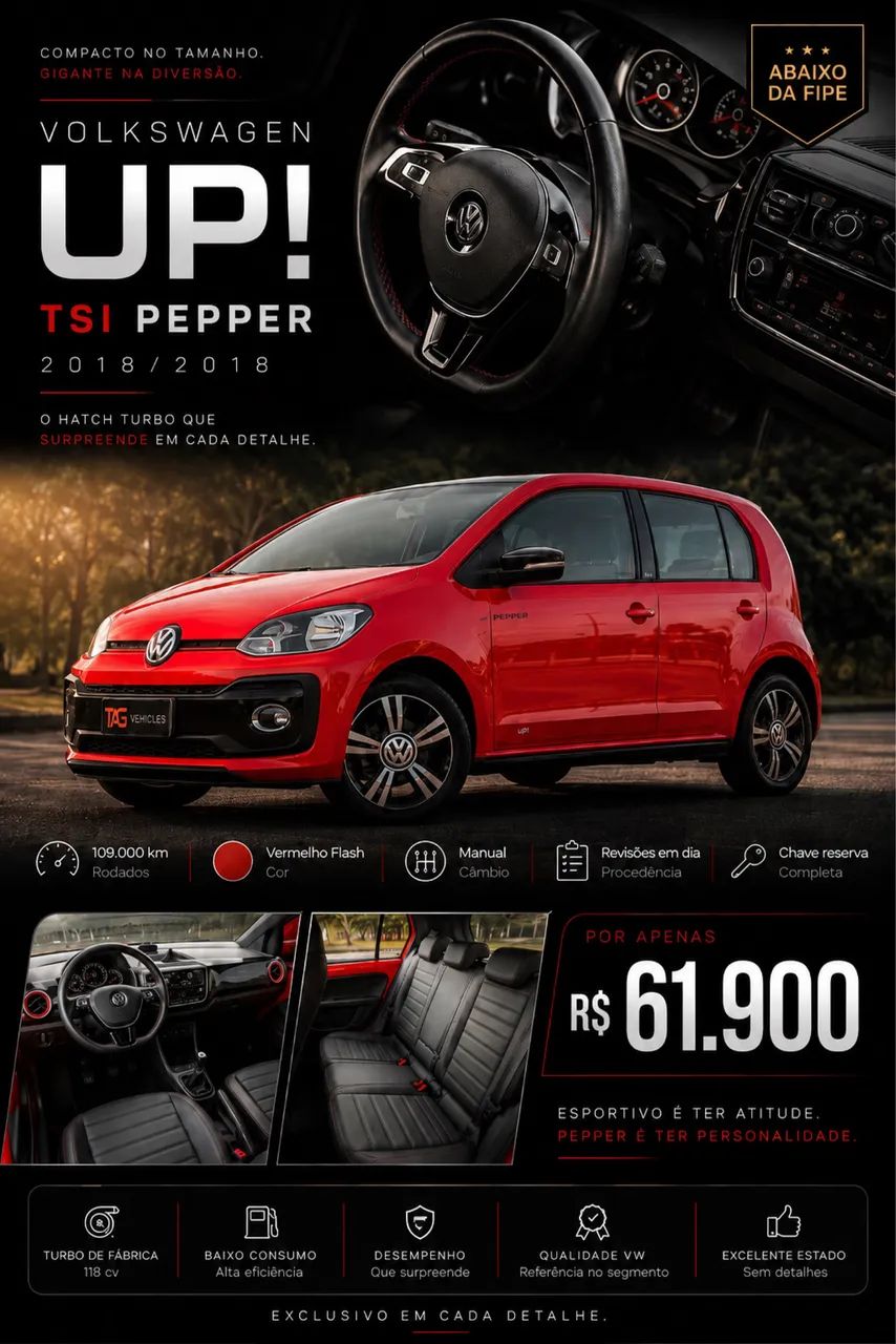 Volkswagen Up! up! Pepper 1.0 TSI T.Flex 12V 5p 2018