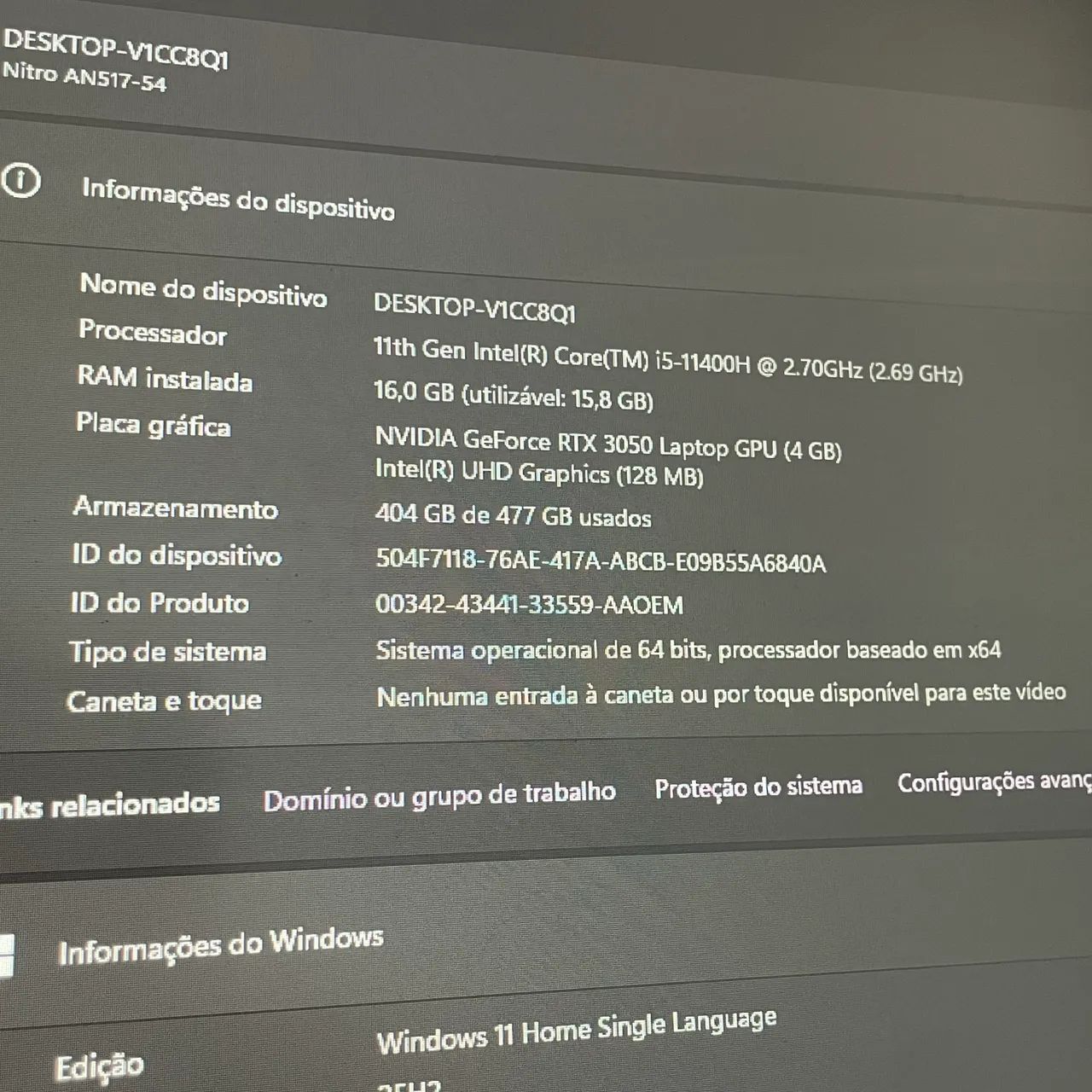 Notebook Gamer Acer Nitro 5 - RTX 3050 - Foto 5