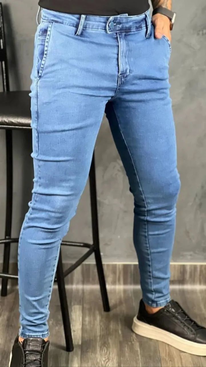 Calças Jeans Bolso Embutido