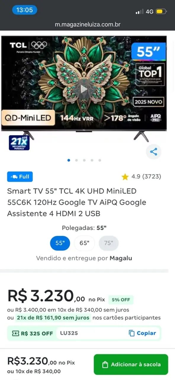 Vendo Tv TCL Qled 55 polegadas  - Foto 5