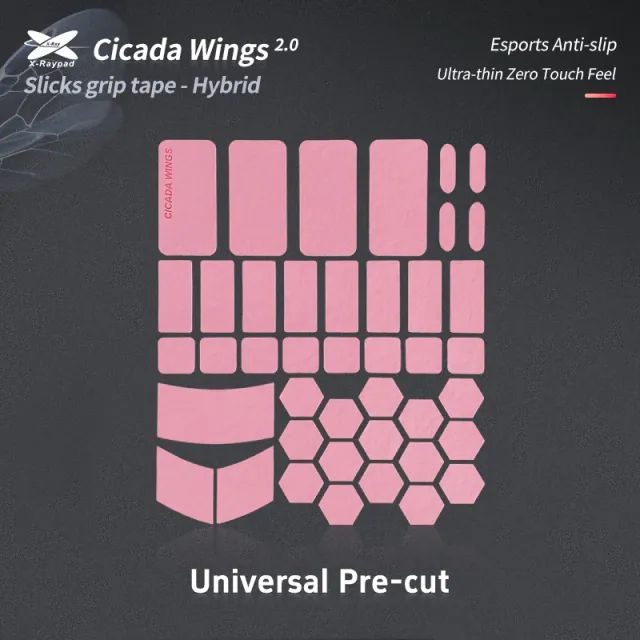 (Lacrados) Mouse Feet Xraypad Jade G PRO X SUPERLIGHT + Grip-tape Cicada Wings V2 Pink  - Foto 6