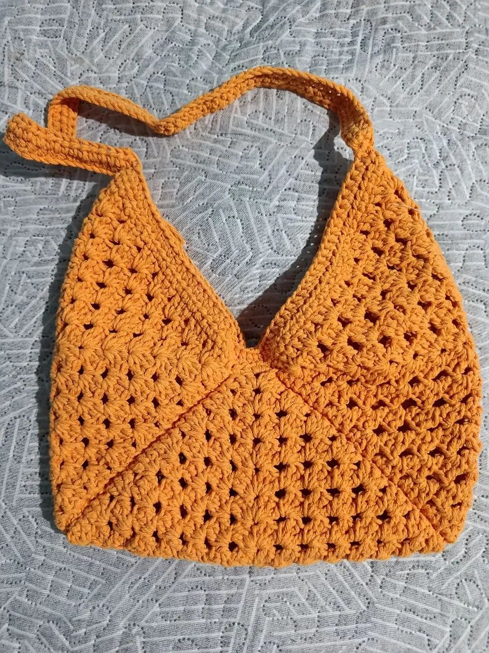 Bolsa de Crochê Amarela 