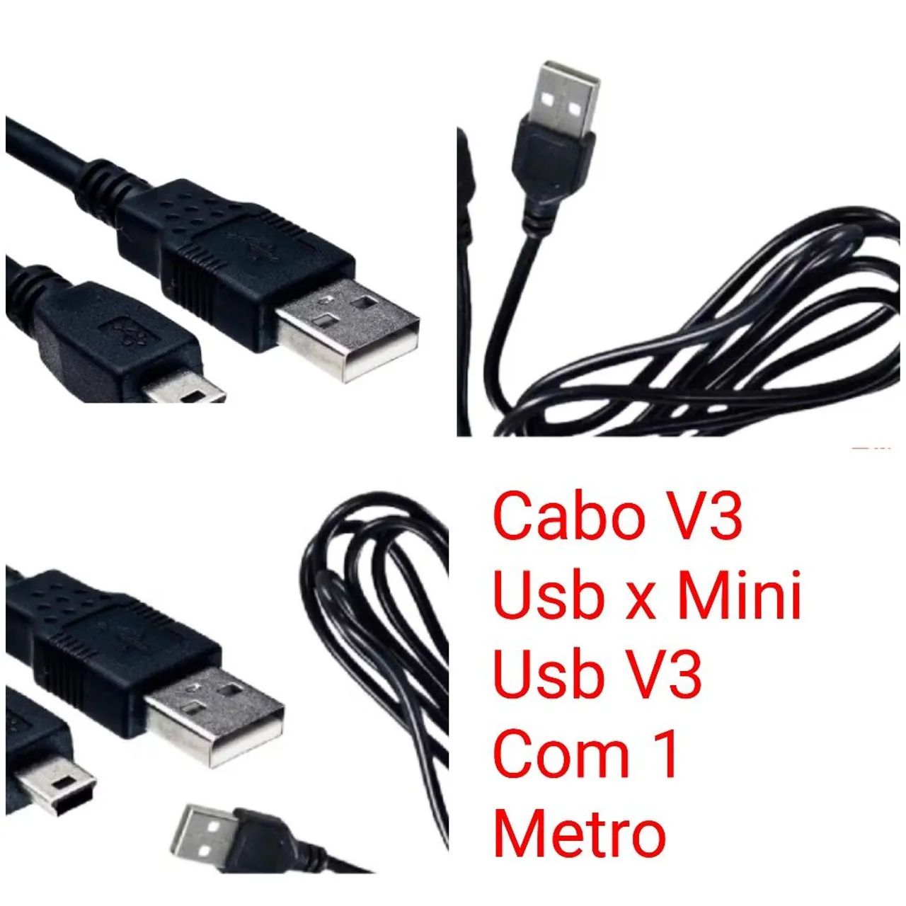 Cabo V3 Usb x Mini Usb V3 Com 1 Metro