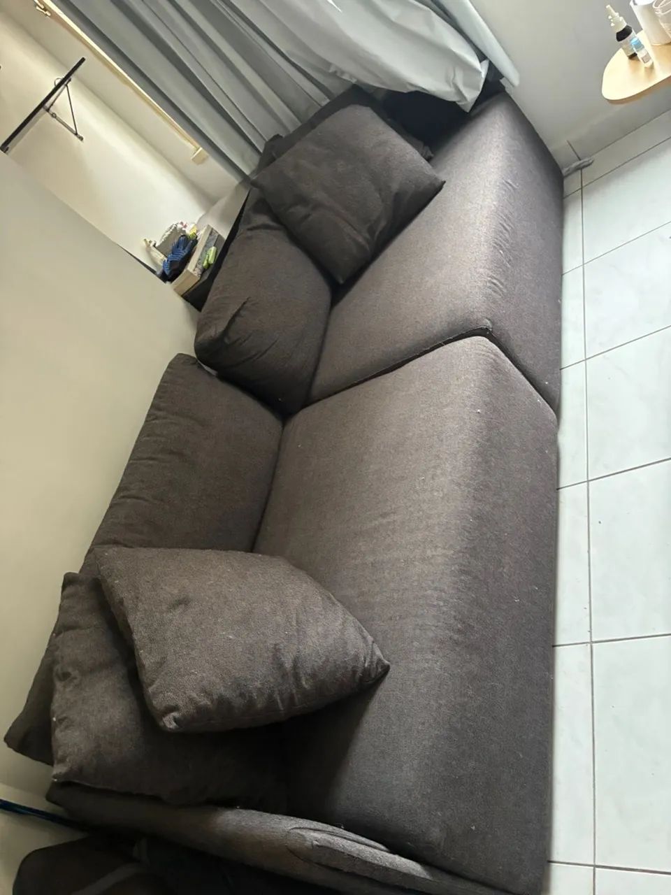 Sofá modular - 2,15 m x 1 m - linho cinza da Loja Maria Alice - BH  - Foto 2
