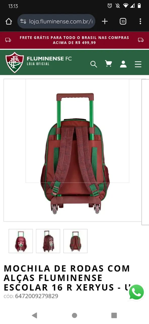 Mochila de carinho fluminense  - Foto 2