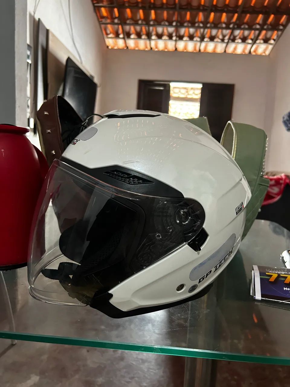 capacete gp tech com óculos  - Foto 2
