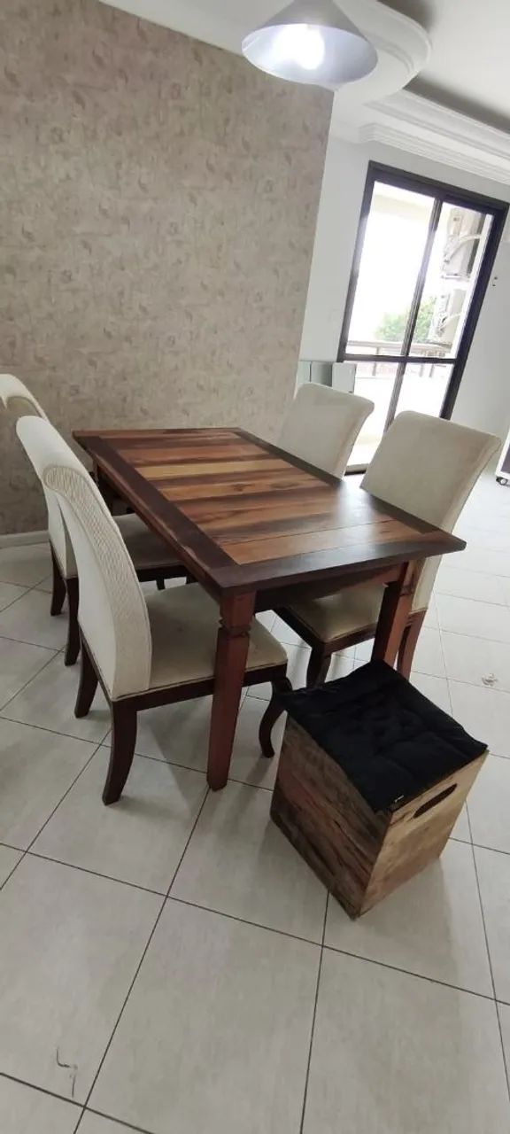 Conjunto de Mesa de Demolição, cadeiras, aparador e espelho - Foto 2