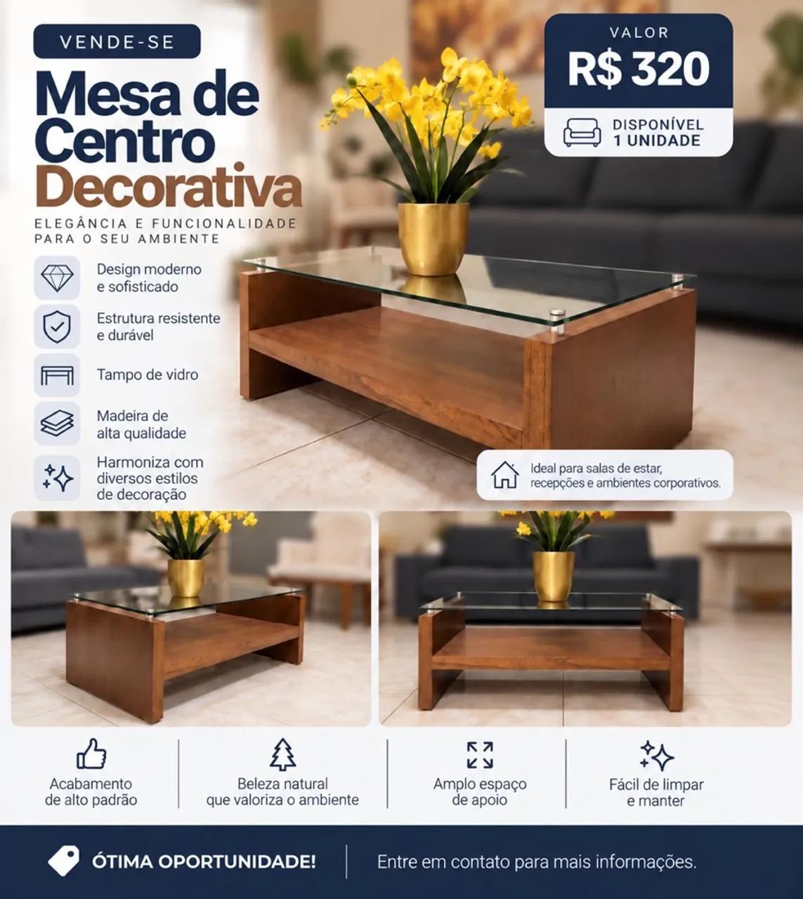 Mesa de centro decorativa