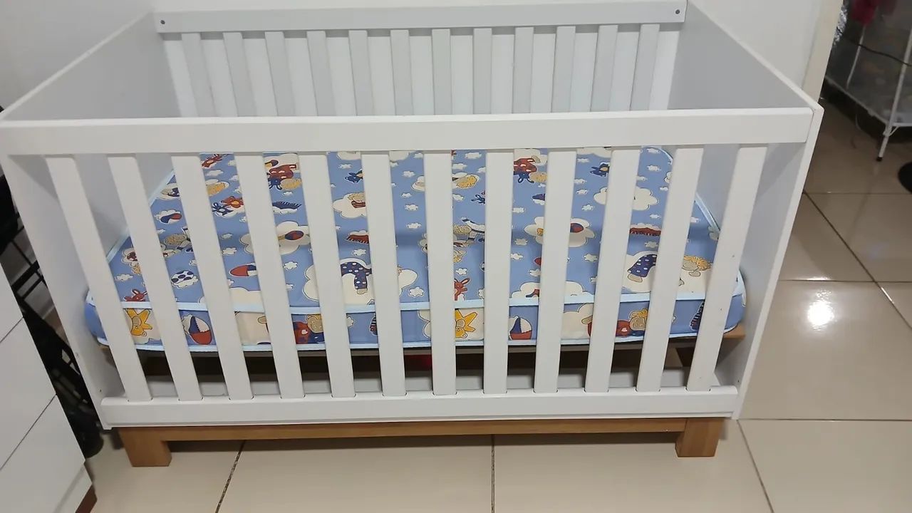 Berço Mini Cama Slim Branco Acetinado - Foto 3