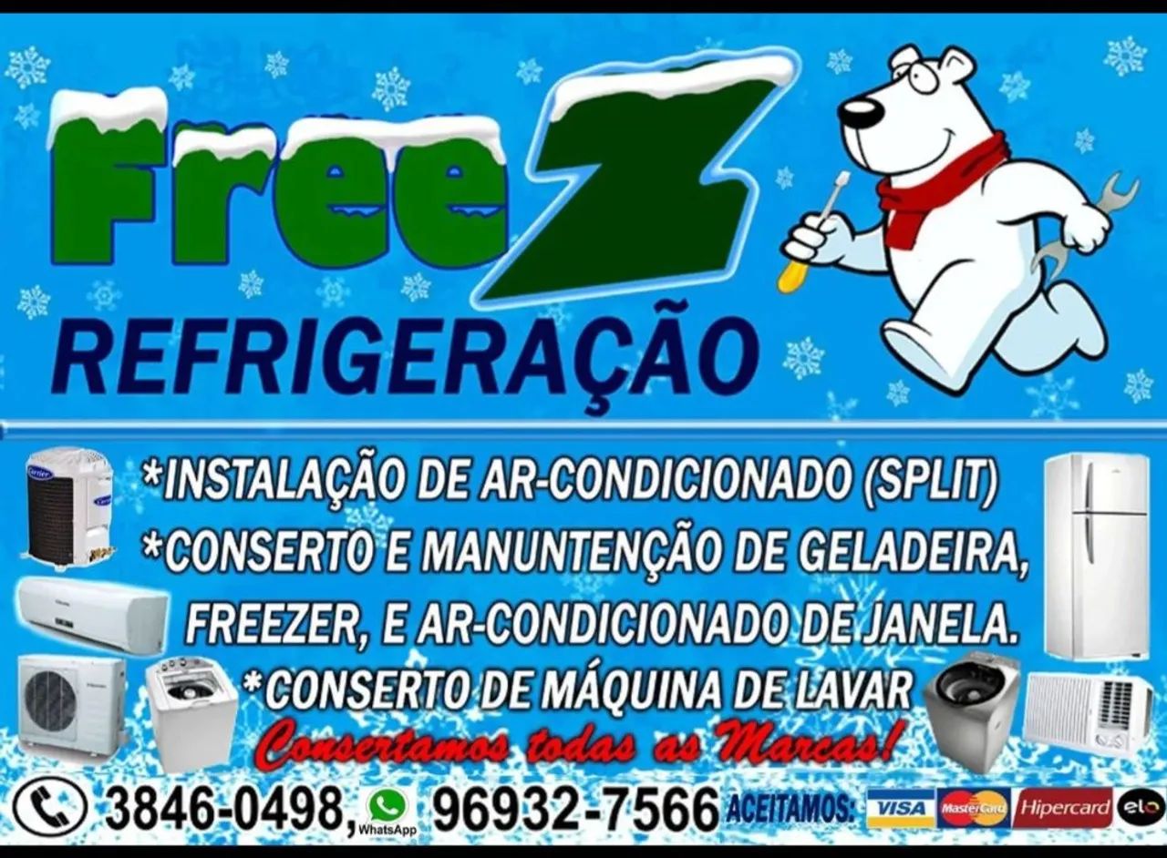Instalação de Split e Conserto de Ar Condicionado, Geladeiras e Máquinas de lavar<br>